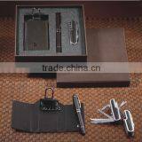 Promotion Gift Item 3 in 1 Business Gift Set With Pen,keychain Bag, Knife