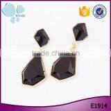 fancy design metal alloy big resign stones diamond earring