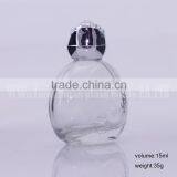 Oblate Clear Empty Glass Bottle 0.5oz for Perfume/Essentional Oil Packaging thumbnail-2