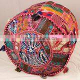 Pouffe Pouf Covers Vintage Patchwork Embroidered Pouffe Otttoman Boho Decor Home Decor thumbnail-4