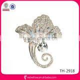 Lotus Leaf Large Diamond Crystal Shape Rhinestone Brooch for High-end Garment Decoration for Wedding thumbnail-1