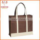 Hot Selling Customized Logo 600D Tow Tone Tote Bag With Contrasting Shopping Tote Bag thumbnail-3