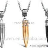 High Quality 316l Stainless Steel Bullet Pendant Neacklace With Ball Chain