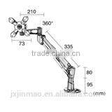Computer Accessories XE-B01 360 Degree Rotatiom Professional Clamp Mount Single Arm in Desk Adjustable Swing Aluminium Arm thumbnail-6
