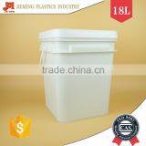 Packaging Buckets With Lid Rectangular Plastic Pail With Lid, 18 Liter Square Plastic Barrels