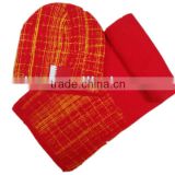 100% acrylic knitted hat & scarf