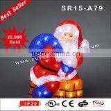 Wholesale Outdoor Acrylic Santa Clause Sitting on Chimney Christmas Decoration With LED Light thumbnail-1