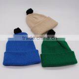 Fashion Plain Design Candy Sweet Kids Winter Hats and Caps With Top Ball thumbnail-4