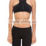 Custom Yoga Wear Fitness Zipped Racerback Sports Bra thumbnail-1