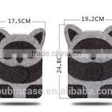 Black Color 7.9 Inch Wool Felt Tablet Case Cute Cartoon Raccoon Bag Tablet Sleeve Tablet Pouch thumbnail-5