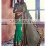 Sacral Grey Georgettes Designer Saree/indian Designers Saree Online Shopping