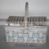 Willow Picnic Basket; Wood Chip Picnic Basket thumbnail-1