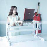 Folding Study Table Desk Adjustable Height Wooden Laptop Stand thumbnail-1