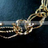 19cm 14K Light Gold Plated Brass Faceted Rhombic Link Fashion DIY Bracelet Supplies 1900072 thumbnail-4
