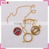 Imitation Gold Necklace Imitation Jewelry With Round Pendant, Imitation Gold Necklace for Women thumbnail-1