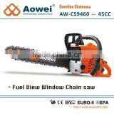 61cc Gas Powered Chain Saw With Oil Pump and Visible Fuel Level