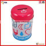 Customed Wholesale Round Coin Tin Banks