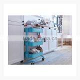 Home Kitchen Bedroom Turquoise Storage Utility Cart thumbnail-2