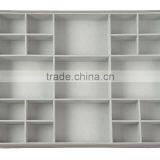 21 Compartment Desk Accessory Organizer Tray in Grey PU Leather thumbnail-2