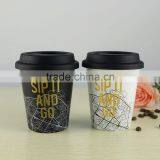 Anti Spill Double Wall Ceramic Travel Mug Double Wall Ceramic Mug thumbnail-2