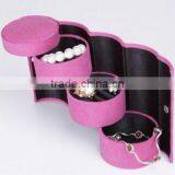 Hot Sale 3-layer Jewelry Box / Colorful Folding Jewelry Storage /High Quality Travel Jewelry Organizer thumbnail-1