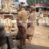 Antique Wooden Carving Statues,Wood Terracotta Warrior Sculptures thumbnail-3