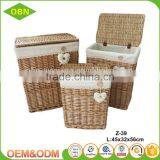 China New Style Home Storage Decorative Split Wicker Fabric Laundry Basket Cover thumbnail-1