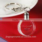 Promotional 3D Engraving Crystal Keychain With Led Light as Kids Led Giveaway