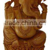 Carved Wooden Elephant Statue-333 thumbnail-1