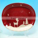 2012 Novelty Red Ceramic Christmas Plate