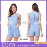 Womens Casual Solid High Waist Shorts Rompers Playsuit Jumpsuit thumbnail-1