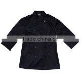 Custom 65% Cotton 35% Polyester Black Chef Uniform thumbnail-4