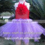 Handmade Crochet Purple Girl Tutu Dress Ankle Length Princess Dresses thumbnail-5