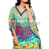Canvas Crepe Printed Kaftan / Kaftan Dubai/moroccan Dress Kaftan for Sale thumbnail-3