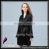 CXLLSP04 Black Sexy Silk Night Robe Homewear Sleepwear thumbnail-2