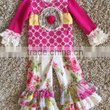 2017 Baby Clothes Summer Wholesale Children's Boutique Clothing Ruffle Kids Printing Baby Leggings thumbnail-1