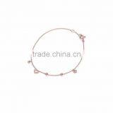 Gold Plated Fancy CZ Solitaire Heart Bracelet thumbnail-1