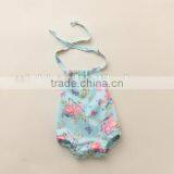 Blue Flowers Backless Summer Toddler Clothes Romper Sun-protection Bodysuit thumbnail-5