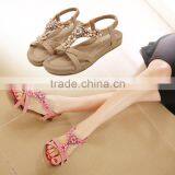 Zm50164b 2017 Sweet Ladies Flat Shoes Wholesale Women Sandal With Flower thumbnail-4