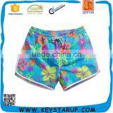 Colorized Flowers Printing Ready Made Ladies Sport Wear Fashion Girls Beach Shorts