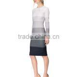 Silm Fit Gradient Stripes Tone Dress With Zip Fastening on the Back thumbnail-3