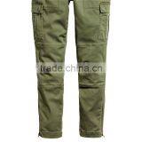 Womens Washed Khaki Green Cargo Pants Work Pants for Ladies thumbnail-4