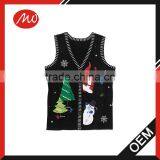 Kid's fancy black color christmas sweater small vest