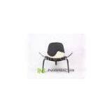 Three - Legged Black / White Classic Modern Wooden Chairs , Shell Chair for Drawing Room thumbnail-1