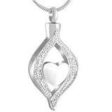 Stainless Steel Keepsake Cremation Urn Pendant thumbnail-1