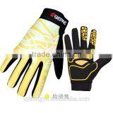 Wavy Black Yellow Touch Screen Cycling Outdoors Training Gloves/ Unisex at 6 Color Cylcing Motor Full Finger Gloves