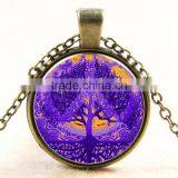 XP-TGN-LT-158 Best Price Mandala Dome Diy Image Time Gemstone Life Tree Charm Cabochon Necklace For Promotional Gift