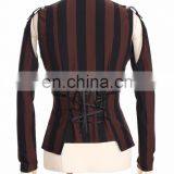 Steampunk Stripped Top-vest With Removable Sleeves thumbnail-2