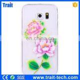 Paypal Accept Crafts Flower Pattern Soft PU Case for Samsung Galaxy S6 Edge G9250 thumbnail-4