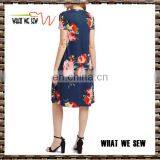 Custom Summer Fashionable Flower Print Dress by Best Manufacturers in China thumbnail-1